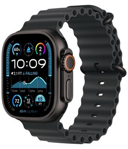 Apple Watch Ultra 2 GPS + Cellular, 49 мм, корпус из черного титана, ремешок Ocean черного цвета 6217 - фото 23514