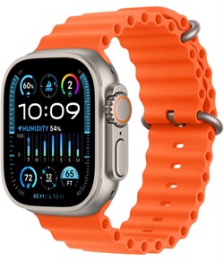 Apple Watch Ultra 2 GPS + Cellular, 49 мм, корпус из титана, ремешок Ocean оранжевого цвета 6227 - фото 23575