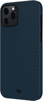 Чехол Pitaka MagEZ Case для iPhone 12 Pro, черно-синий, кевлар (арамид) - фото 7453